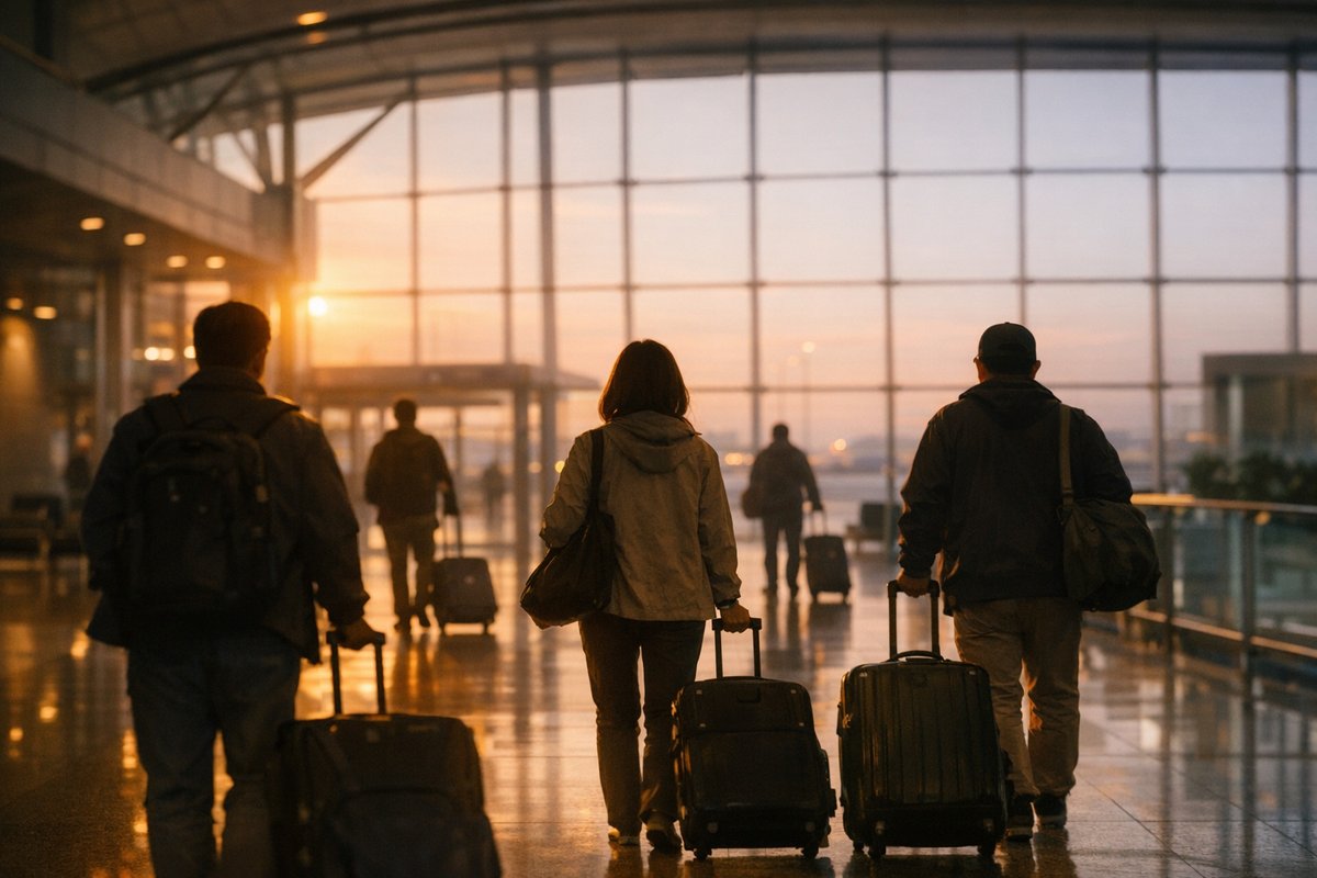 인천공항 도착장 — 리무진 버스 정류장으로 향하는 길