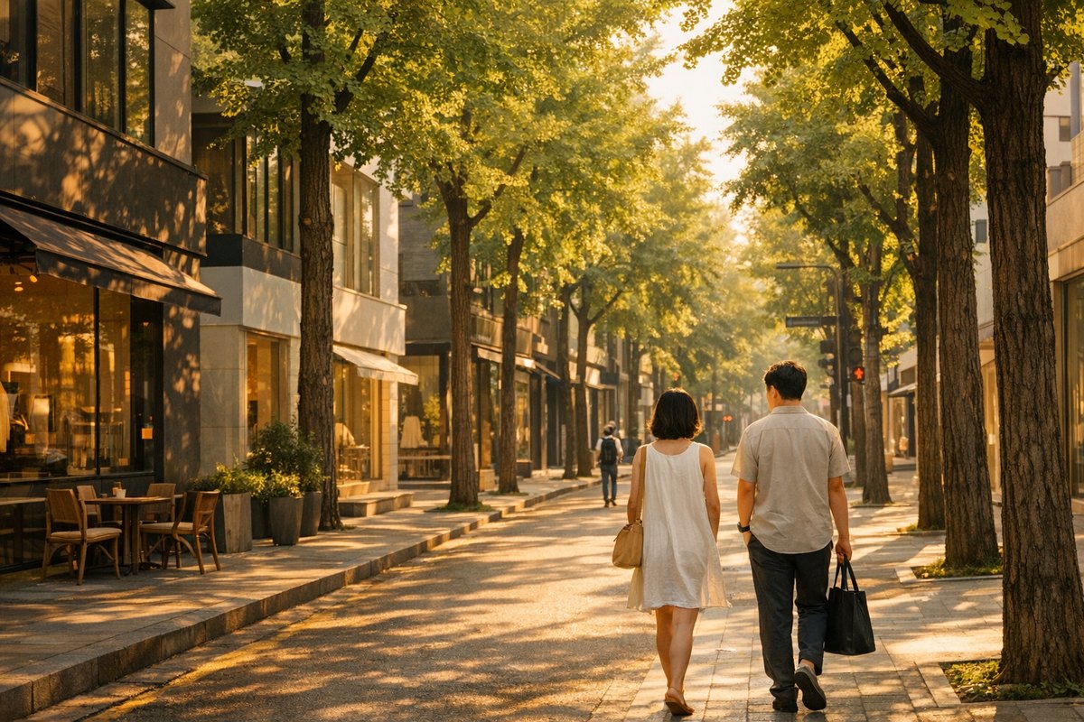 가로수길 짧은 아침 쇼핑